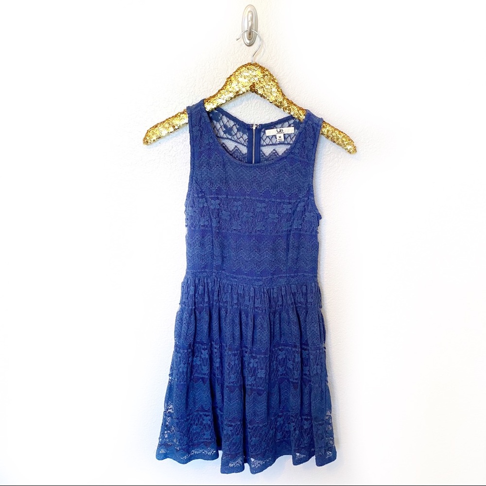 Ya Los Angeles Boutique Navy Lace Back Mini Dress